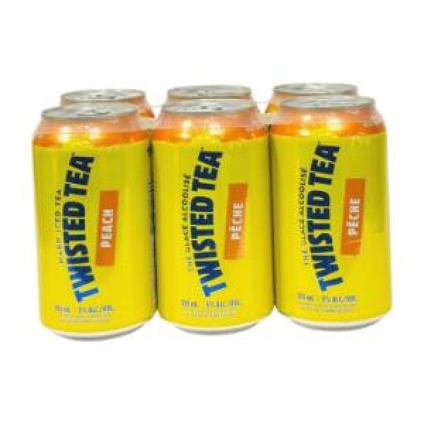 TWISTED TEA PEACH ICED TEA 6 CANS